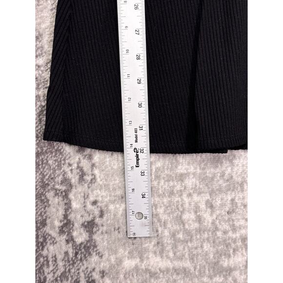 Reformation Dress Small Womens Black Ribbed Knit Flare Sleeve Mini - Picture 7 of 9